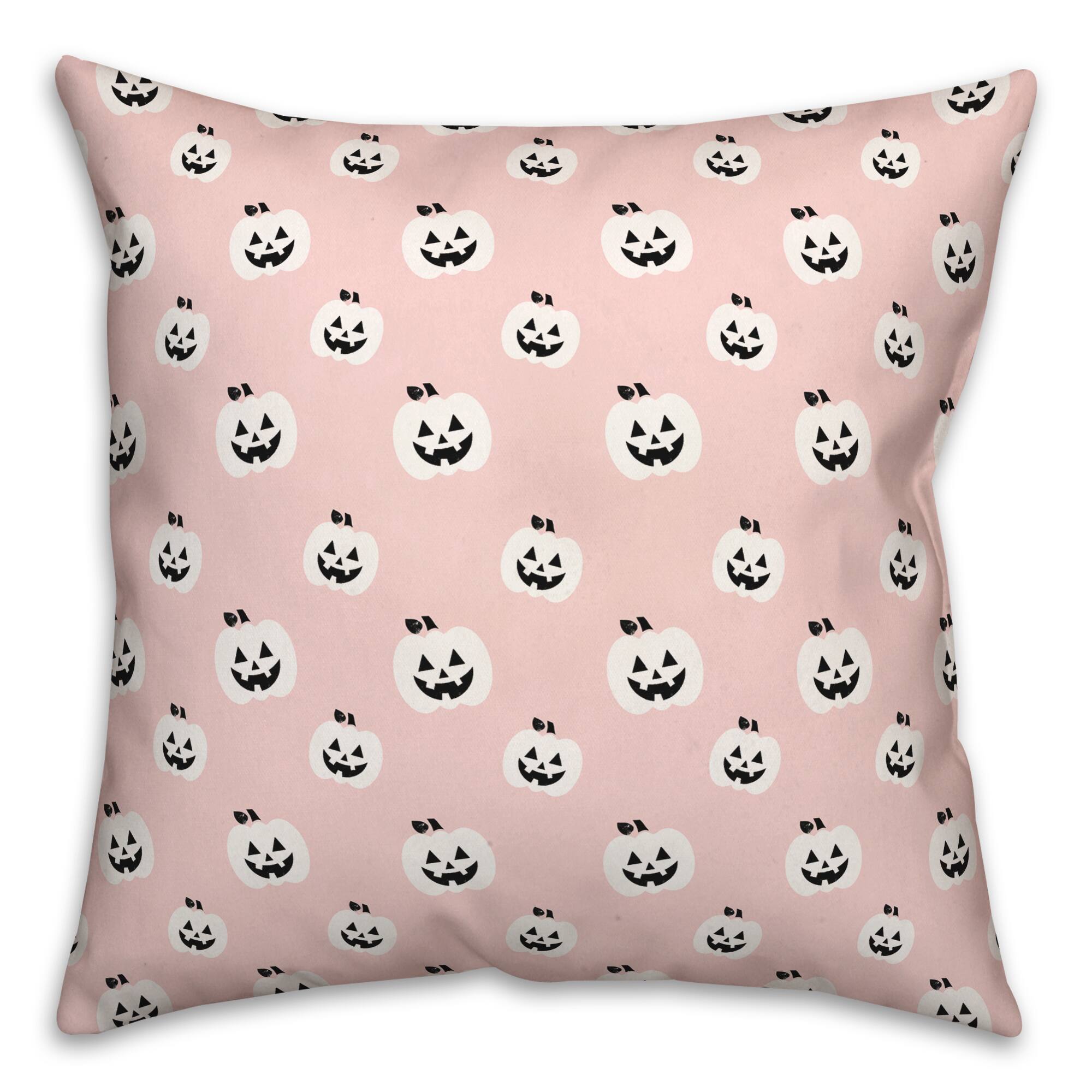 Pink Pumpkins Galore Throw Pillow